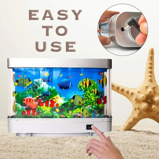 Acuario LED de Océano Virtual – Decoración con Peces en Movimiento.