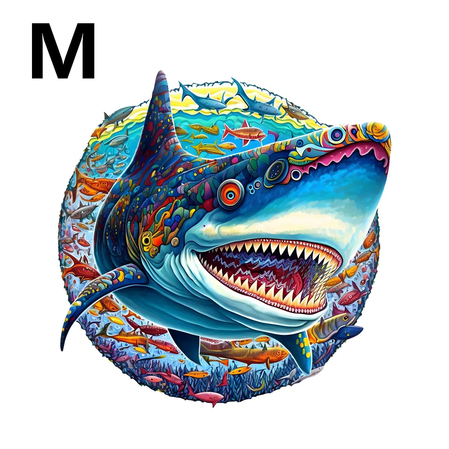 Rompecabezas de Madera Redondo – Diseño de Pavo Real Artístico.