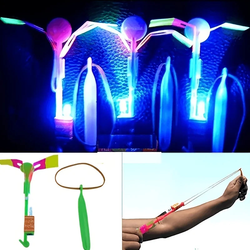 Pack 10 Cohetes LED Lanzables – Juguetes Voladores de Noche.