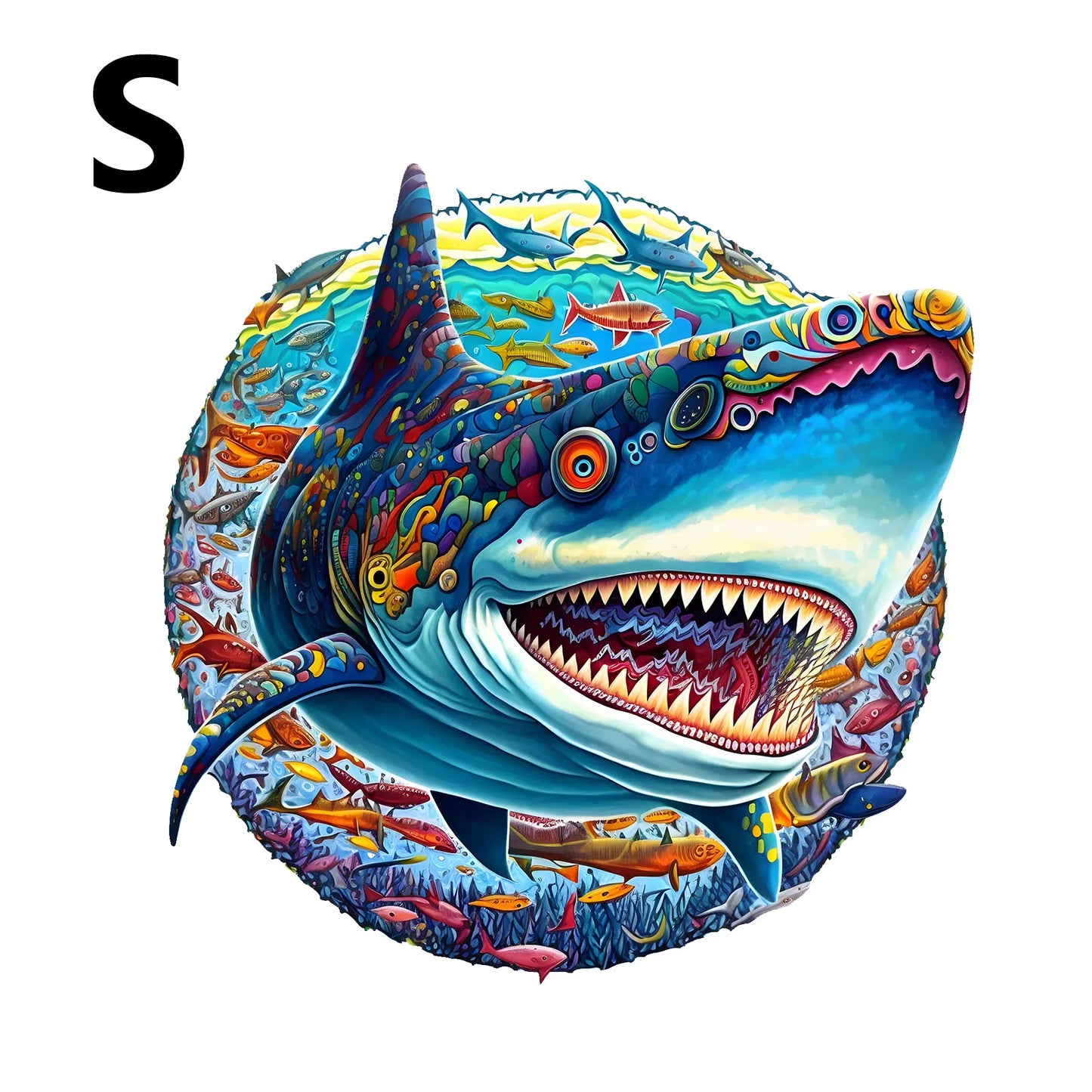 Rompecabezas de Madera Redondo – Diseño de Pavo Real Artístico.