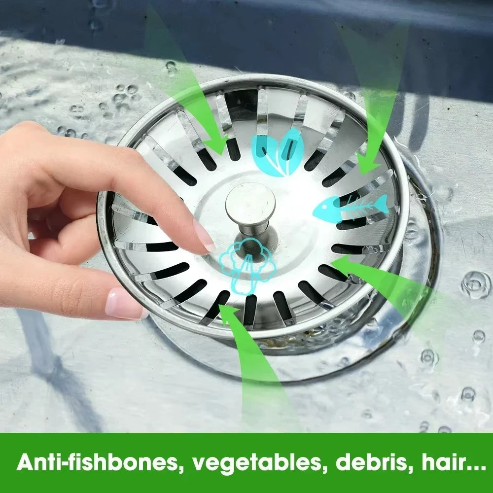 Tapón Colador para Fregadero 1/2 uds – Inox Antibloqueo.