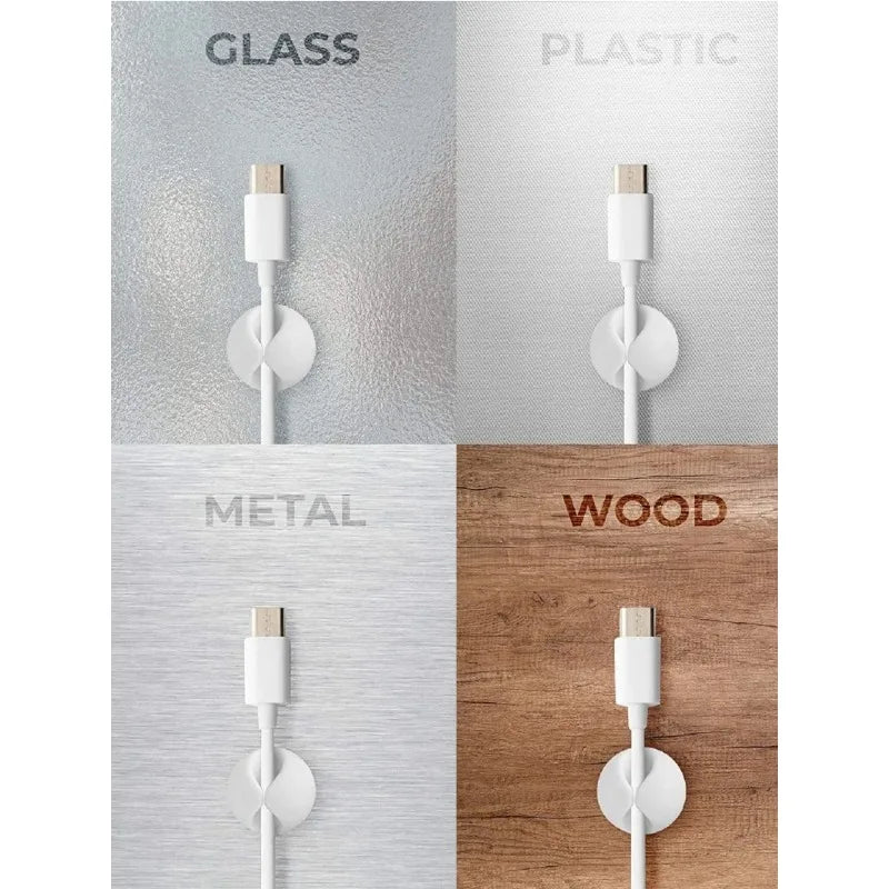 Set de 6 Clips Organizadores de Cables Adhesivos.