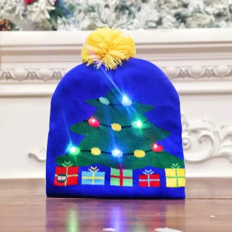 Gorro Navideño Tejido con Luces LED integradas.