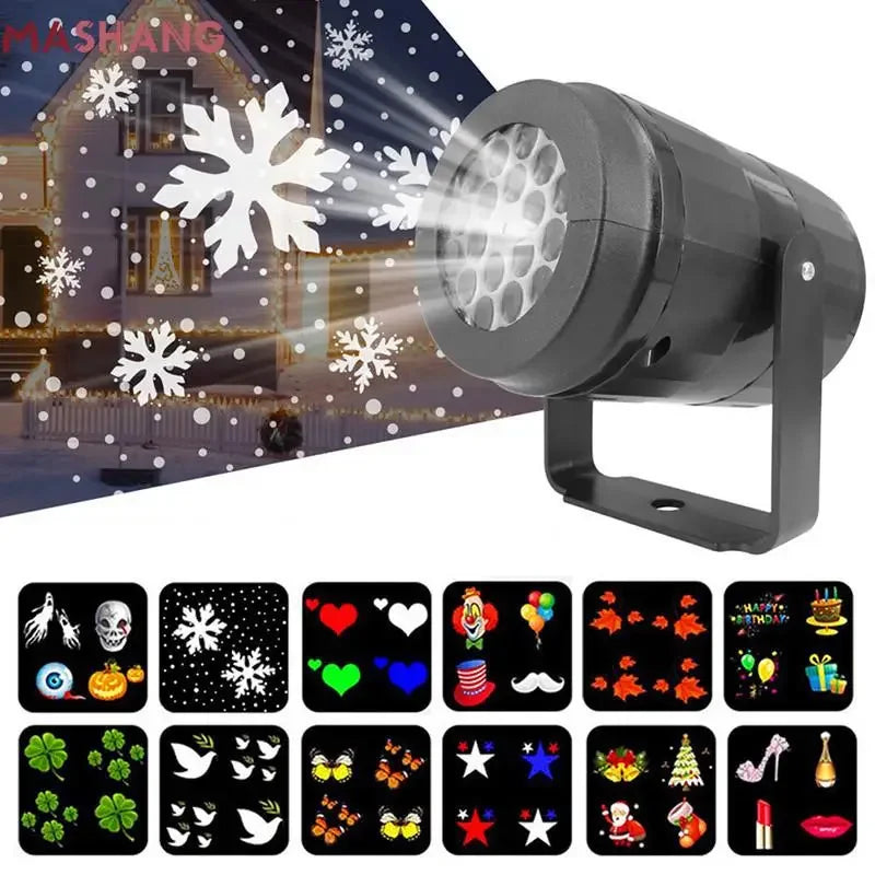Proyector LED Navideño de Exterior  Efectos y Dibujos Festivos.