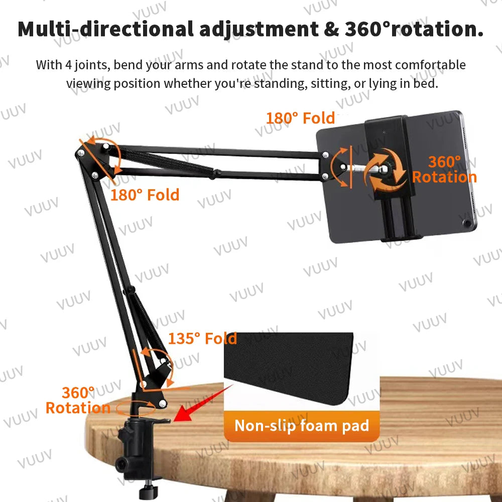 Soporte Ajustable para Tablet y Móvil 4,7"-12,9" con Brazo. Articulado.