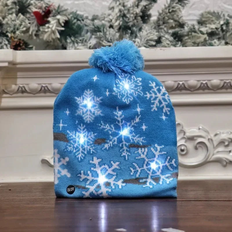 Gorro Navideño Tejido con Luces LED integradas.