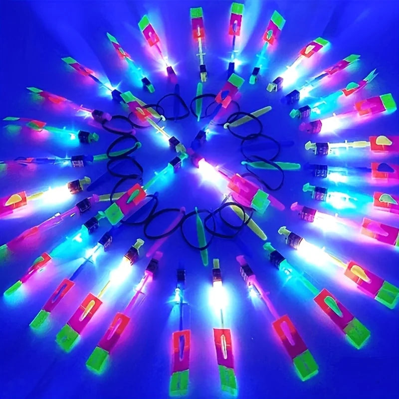 Pack 10 Cohetes LED Lanzables – Juguetes Voladores de Noche.