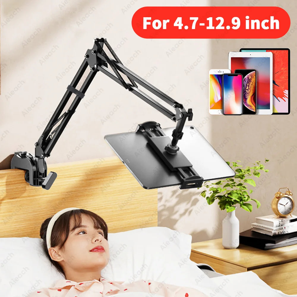Soporte Ajustable para Tablet y Móvil 4,7"-12,9" con Brazo. Articulado.