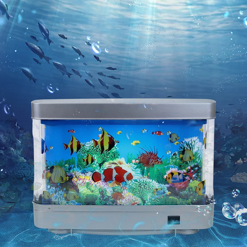 Acuario LED de Océano Virtual – Decoración con Peces en Movimiento.