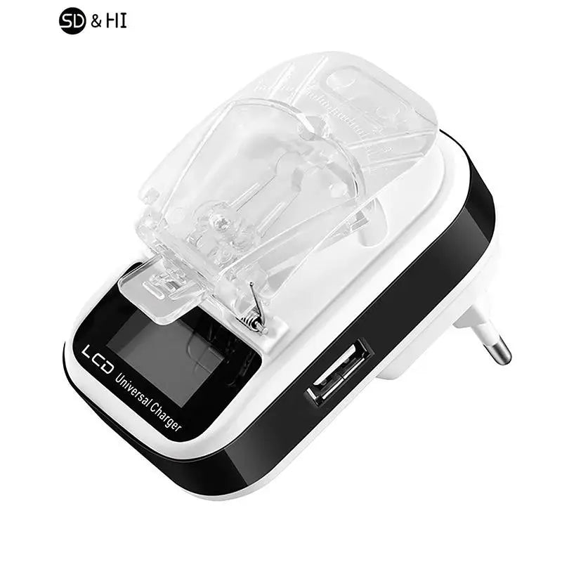 Cargador Universal de Baterías con LCD y USB.