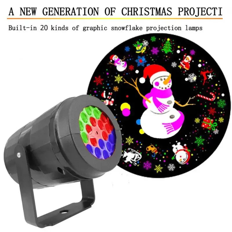 Proyector LED Navideño de Exterior  Efectos y Dibujos Festivos.