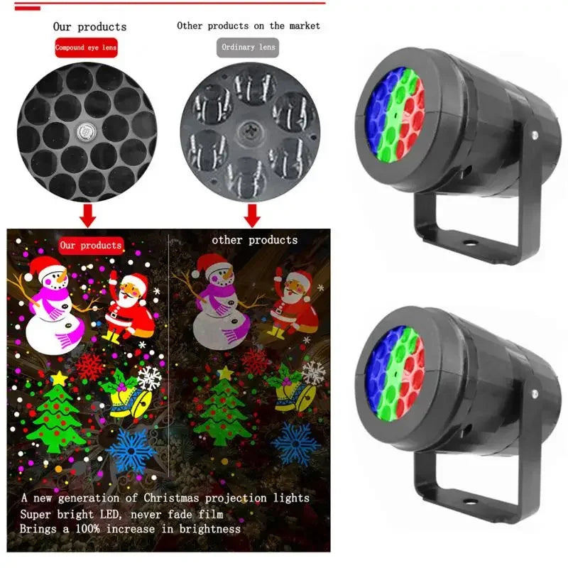 Proyector LED Navideño de Exterior  Efectos y Dibujos Festivos.