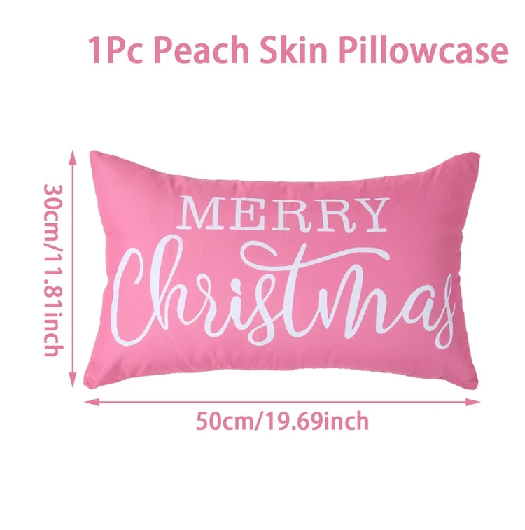 Funda de Cojín Navideña con Árboles y Estrellas.