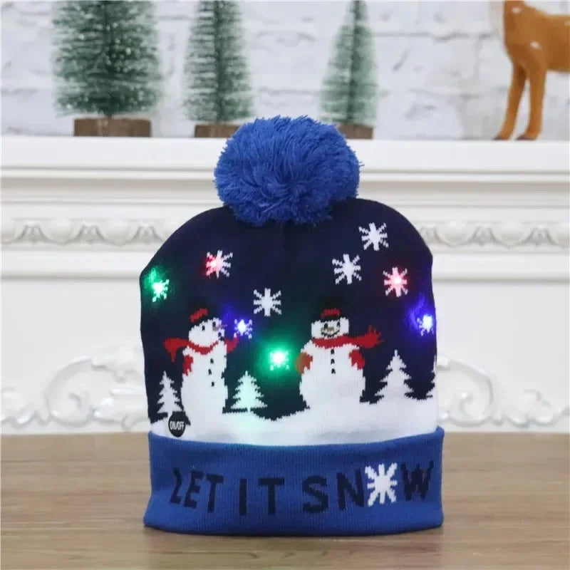 Gorro Navideño Tejido con Luces LED integradas.