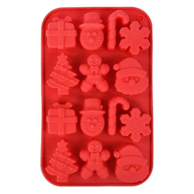 Moldes de Silicona Navideños para Chocolate, Hielo o Repostería.