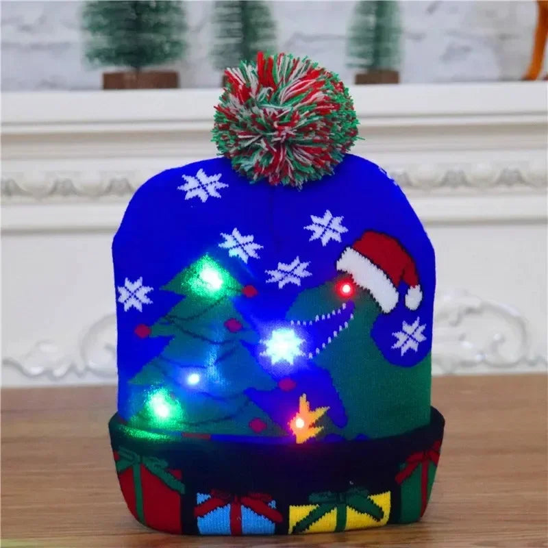 Gorro Navideño Tejido con Luces LED integradas.