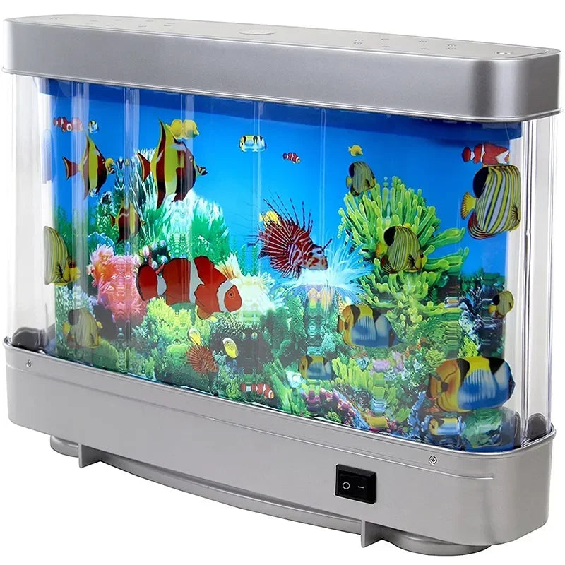 Acuario LED de Océano Virtual – Decoración con Peces en Movimiento.