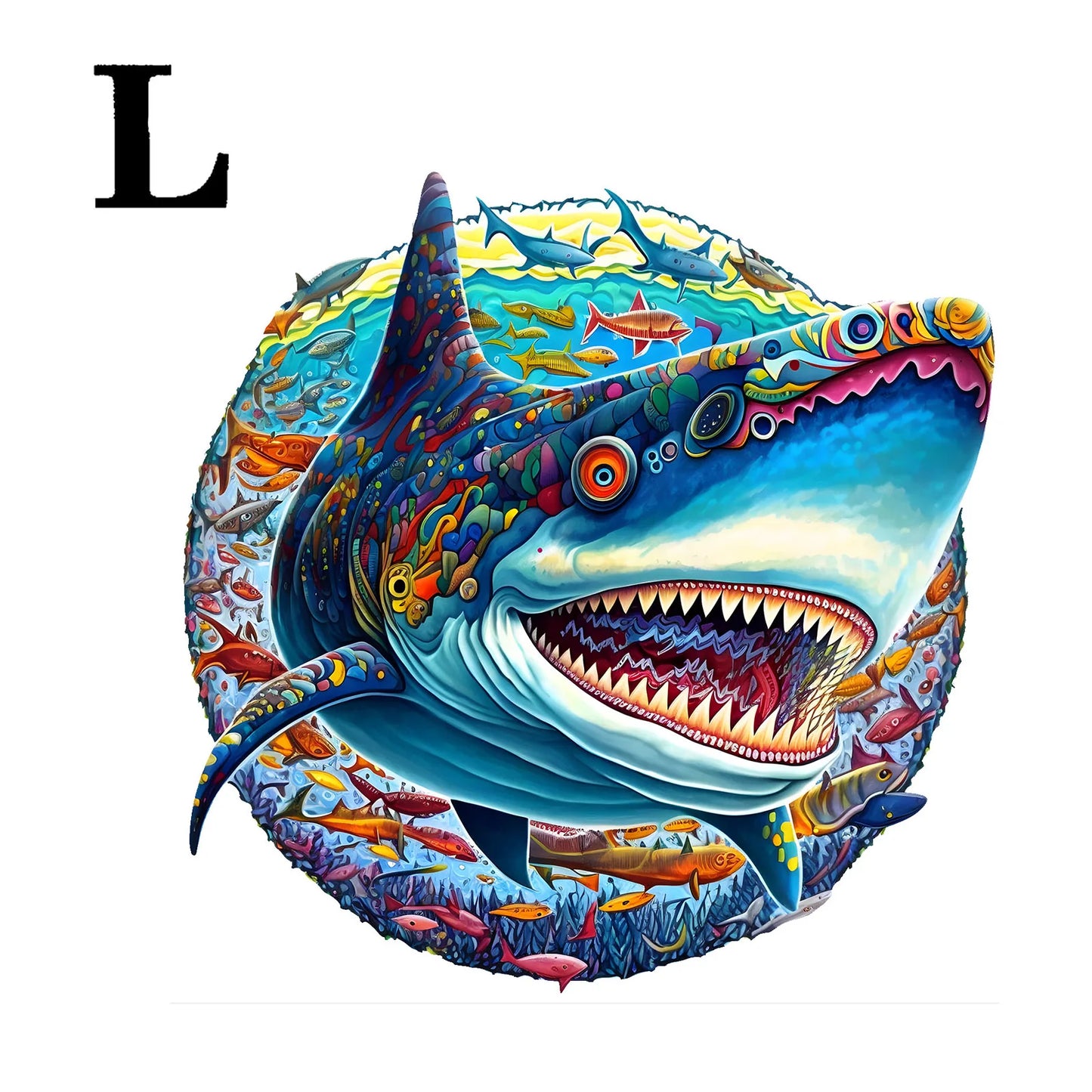 Rompecabezas de Madera Redondo – Diseño de Pavo Real Artístico.